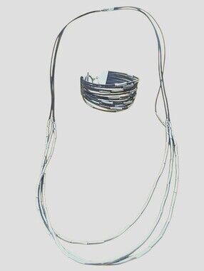 Silpada Sterling Silver Flash Necklace N2196 + Speed of Light Bracelet B2183 Set